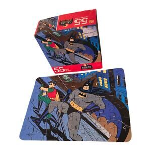 Vintage Batman Robin Animated Series 55 Piece Mini Puzzle by Golden 1993